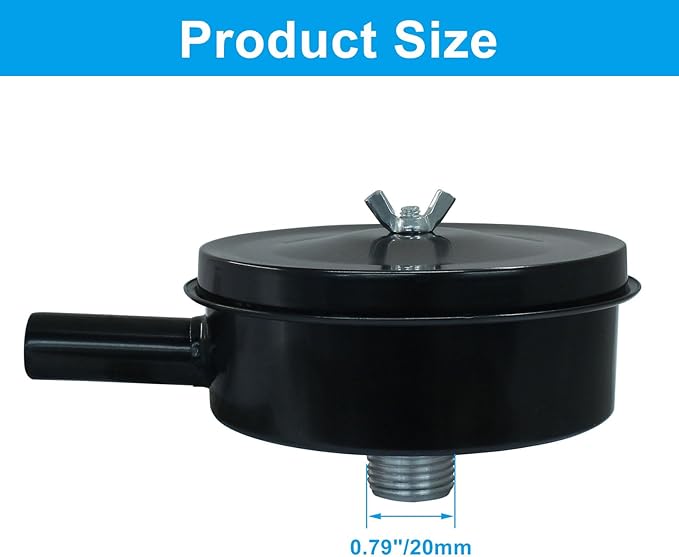 Zorfeter 20mm Threaded 1/2" PT Air Compressor Silencer Intake Noise Muffler Replacement, Air Filter Element Accessories Air Compressor Parts HE014A