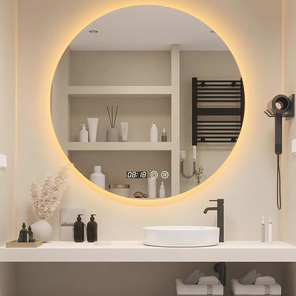 LTSRLL Frameless Illuminated LED Bathroom Wall Mirror with Touch, Demister Pad and Dimmable Lights & 3 Colors for Makeup Shaving and Bath Vanity IP44(Backlight,50cm/19.7in)