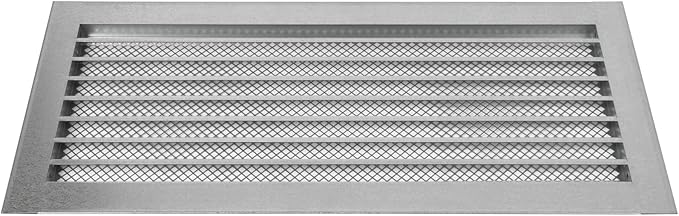 Repa Market 20" x 8" Inch (Inner Dimensions) Galvanized Steel Black Soffit Air Vent Cover - Louvered Square Gable Vent with Mesh Screen - Exhaust/Intake Ventilation Grill - Outdoor Metal Duct Grate