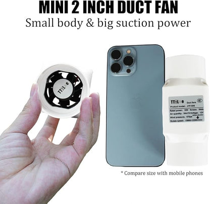 18W 12V Duct Extractor Fan 2” 50mm with 20mm PVC Pipe Interface 32 CFM Air Circulation Vent Blower for Heating Cooling Greenhouse (Color : Not Adjustable Speed, Size : 50mm/20mm)