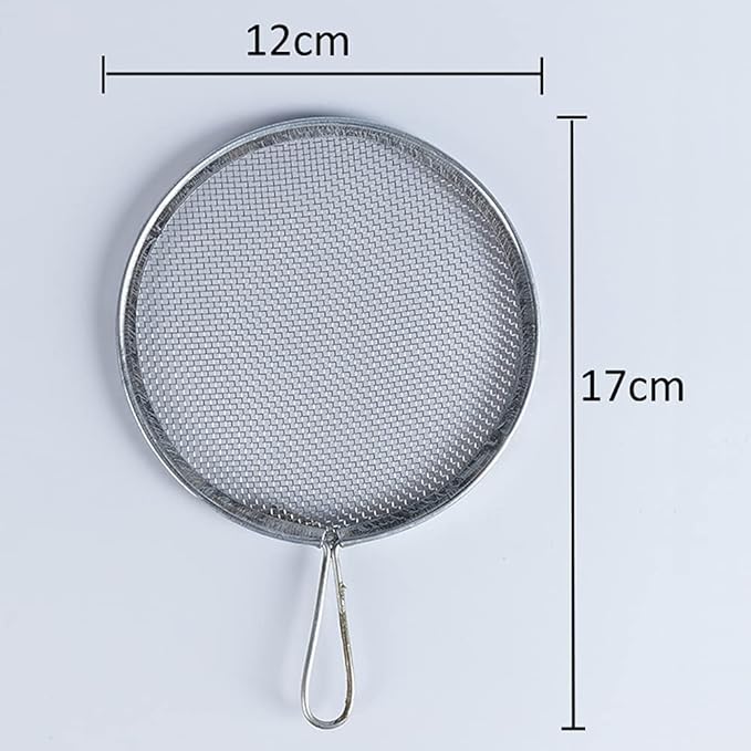1 Piece Stainless Steel Filter Mesh Ceramic Glaze Filter Mesh Stainless Steel Sieve Strainer Pottery Filter with Handle Glaze Mud Strainer Sifter for Clay Pottery Art, Round
