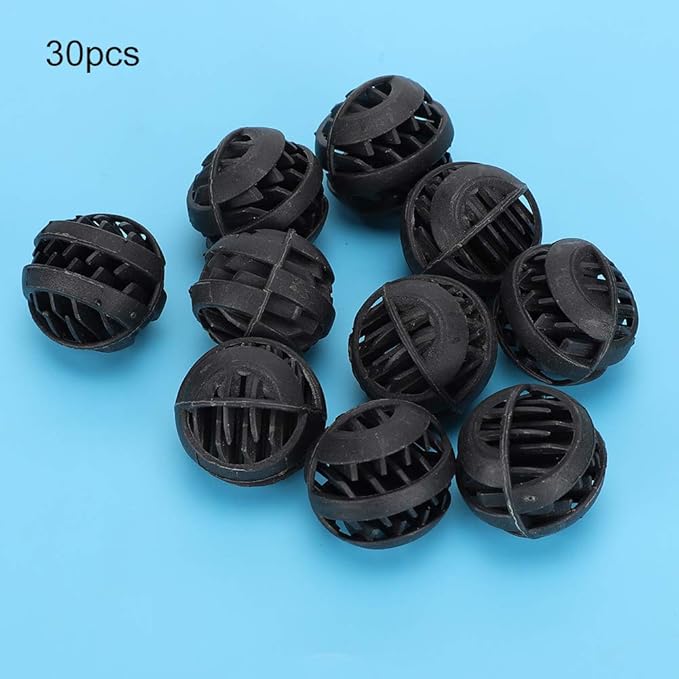 30 Pack Biofiltration Filter Balls, Removes and Nitrites, Reusable Plastic, for Freshwater and Seawater Aquariums