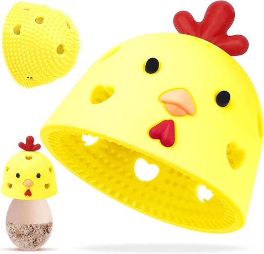 Silicone Egg Brush Cleaner, Egg Washer for Fresh Eggs, Egg Cleaner for Fresh Eggs, Egg Scrubber for Fresh Eggs, Reusable Cleaning Tools for Egg Washer (Yellow)