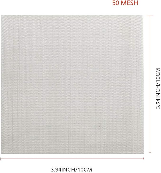 LTKJ 3pcs Stainless Steel 50 Mesh Micron True Filtration Screen Fine Wire Filter 3.94 x 3.94inch