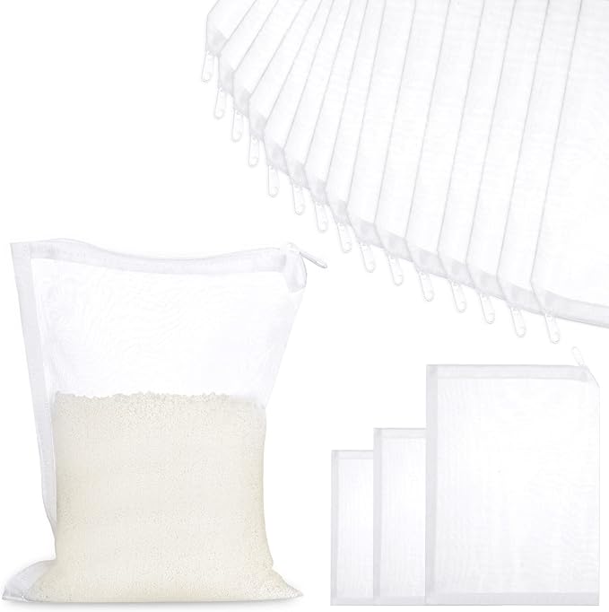 Shappy 15 Pcs 3 Sizes Aquarium Filter Mesh Bags 150 Micrometer Fine Filter Fish Tank Media Bags with Zipper for Activated Carbon Biospheres Ceramic Rings, 4 x 6 Inch, 7.9 x 6 Inch, 7.9 x 11.8 Inch