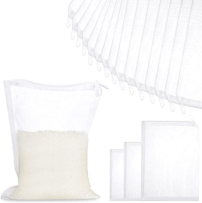 Shappy 15 Pcs 3 Sizes Aquarium Filter Mesh Bags 150 Micrometer Fine Filter Fish Tank Media Bags with Zipper for Activated Carbon Biospheres Ceramic Rings, 4 x 6 Inch, 7.9 x 6 Inch, 7.9 x 11.8 Inch