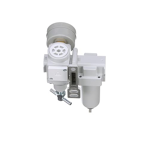 PneumaticPlus SAU220T-N02G-MEP Mini Compressed Air Filter Regulator Combo 1/4" NPT - T-Handle, Metal Bowl, Manual Drain, Bracket, Gauge