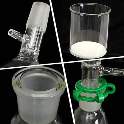 Glass Vacuum Suction Filter with 1000mL Filter Bottle and 250ml Funnel Filtration Kit Lab Vacuum Filtration Distillation Apparatus