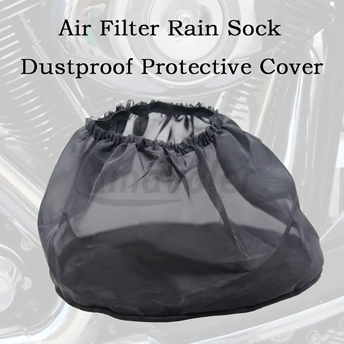 2 Pcs Motorcycle Waterproof Air Filter Rain Sock Dustproof Protective Cover Air Filter Cleaner Kits Fit for Harley Dyna Sportster Touring Softail.