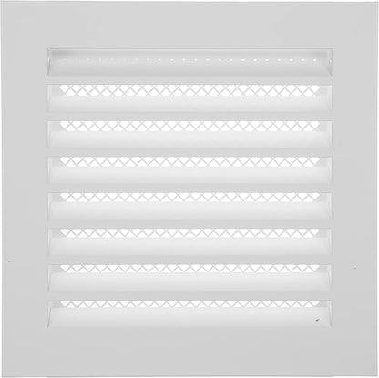 Repa Market 8" x 8" Inch (Inner Dimensions) Galvanized Steel White Soffit Air Vent Cover - Louvered Square Gable Vent with Mesh Screen - Exhaust/Intake Ventilation Grill - Outdoor Metal Duct Grate