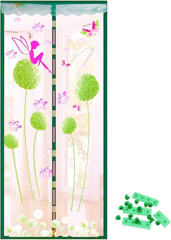 Door Mesh Screen with Magnet, Fly Hanging Temporary Magic Patio Heavy Duty Front Back Screen Magnetic Closure, Portable French Net for Door to Keep Bugs Out Doorway Curtain 35x83 in