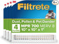 Filtrete 10x10x1 AC Furnace Air Filter, MERV 8, MPR 700, Tough on Pollen, Easy on Airflow, 3-Month Pleated 1-Inch Electrostatic Air Cleaning Filter, 4-Pack (Actual Size 9.813 x 9.813 x 0.8125 in)