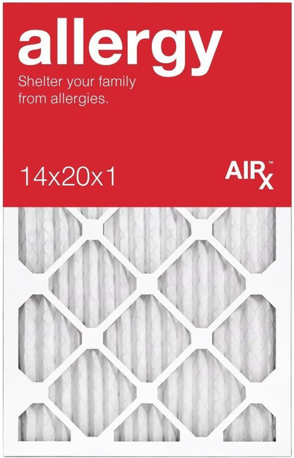 14x20x1 Air Filter ALLERGY MERV 11 6 Pack of Pleated Furnace Filters - Made in the USA - Box of 6 - by AIRx Filters
