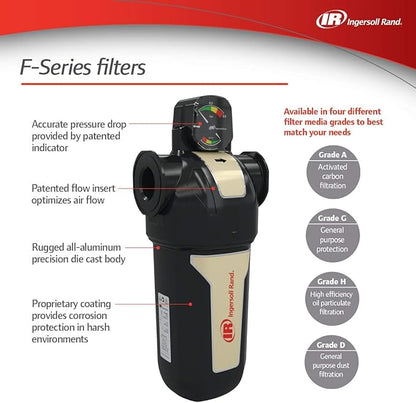 Ingersoll-Rand Compressed air in-line filter FA30IH F-Series High-Efficiency 0.1 Micron Filter, 3/8in., 17 CFM