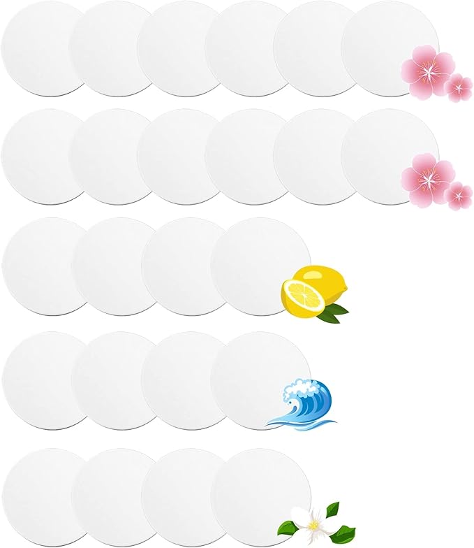 F Flammi 24 Pcs Fragrance Discs Compatible with Bissell Powerfresh and Symphony Series Steam Mop, Including 4 Different Scent Discs (12 Spring Breeze, 4 Lemon, 4 Jasmine, 4 Ocean Breeze)