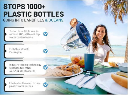 Epic Water Filters Pure REPLACEMENT Compatible with Epic Pure Water Pitcher/Removes Fluoride, Lead, Forever Chemicals, Heavy Metals, Industrial Pollutants/Filters 100 Gallons (1, Pure Standard)