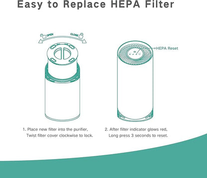 Original AS200 Air Purifier Air Filter Replacement, Airspark Official Certified 4-In-1 High-Efficiency H13 True HEPA Filters, Compatible with AS200/AS300 Air Purifier (Green)