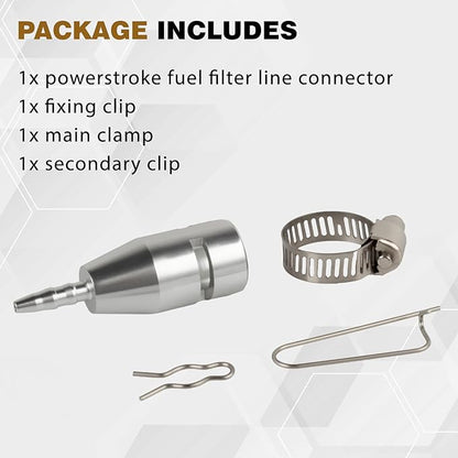 Aluminum 6.7L Powerstroke Fuel Filter Return Line Connection Return Line Repair Quick Connector Compatible with Ford 6.7L F250 F350 F450 F550 2017 2018 2019 2020 Diesel