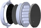 Louvered Vent, Bug Screen, 60ppi Filter, Seal and Cap, 2.5", Black