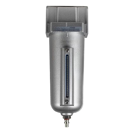 F706 3/4" in Line Compressed Air Moisture Water Filter Trap - for THB Compressors Parts Replacement F706N - Leak Proof Air Line Filter/Air Moisture Filter Separator - 225 PSI 2.7 oz Silver