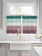 Retro Farm Woodcuts Texture Window Valance Curtains, Green Brown Gradient Light Filtering Kitchen Valance with 3-inch Rod Pocket for Living Room Bathroom Bedroom,2 Panel,27.5x24In