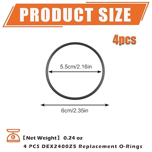 DEX2400Z5 Replacement O-Rings 4 Pack – Compatible with Hayward Outlet Elbow | Fits Micro-Clear, Swim-Clear, Pro-Grid DE Filters & HCF Cartridge Filters | High-Seal Pool Filter Gaskets