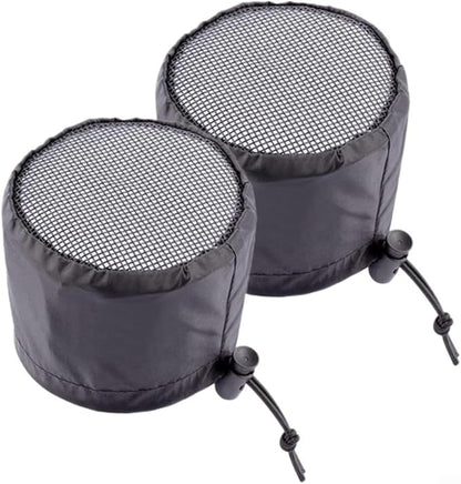 FABULETTA 2Pcs Grow Tent Vent Cover Set 4in 6in 8in Waterproof Oxford Cloth Mesh Duct Filter with Elastic Band and Fixed Buckle for Plant Greenhouse Airflow Dust and Pest Control(6in)