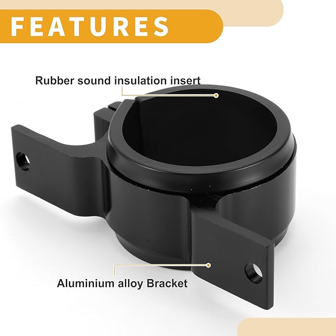 1pcs 58mm Universal Fuel Filter Mounting Bracket - Car Fuel Pump Clamp Holder - Aluminum Alloy Black