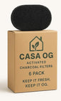 6 Pack Compost Bin Charcoal Filters - Activated Carbon Replacement Discs for Kitchen Compost Buckets & Pails I Eliminates Odors I Eco Friendly & Universal Fit