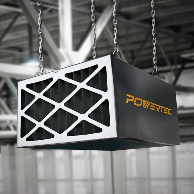 POWERTEC 5 Micron Activated Carbon Outer Air Filters for WEN 3410, POWERTEC AF4000/AF4001 & Shop Fox W1830 Air Filtration Systems for Workshop and Garage, Replacement for WEN AF9165C, 2PK (75094-P2)