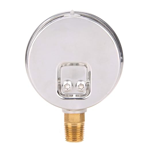 MEASUREMAN Lead-Free Pressure Gauge, 2-1/2inch Dial, Glycerin Filled, 0-100psi/kpa, Stainless Steel Case, 1/4inchNPT Lower Mount