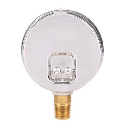 MEASUREMAN Lead-Free Pressure Gauge, 2-1/2inch Dial, Glycerin Filled, 0-100psi/kpa, Stainless Steel Case, 1/4inchNPT Lower Mount