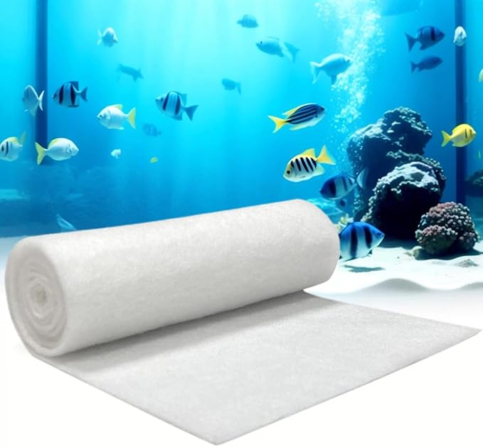 Aquarium Filter Floss 24"x36"x0.13" Filter Floss for Fish Tank -Micro Fine Multi-Layer Polishing Aquarium Filter Pad-Filter Media Roll for Crystal Clear Water Cut to Size