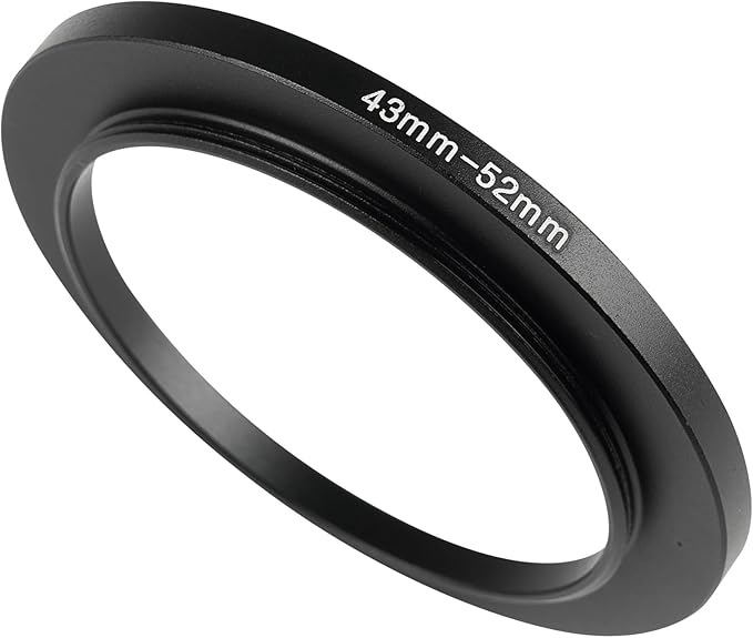 43-52mm Metal Step-Up Ring Adapter Compatible with Mirrorless Cameras DSLR Lens, UV CPL ND Filter Thread Converter, Black