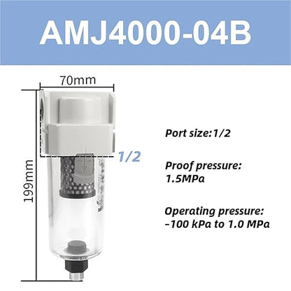 Type Vacuum Water Droplet Separator Vacuum Pipeline Filter Negative Pressure Filter Element AMJ AMJ3000-03B AMJ4000-04B-C(AMJ4000-04B)