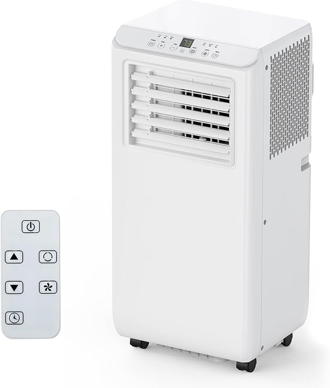 Portable Air Conditioners 10,000 BTU, Quiet Operation with Remote Control, Cools Rooms Up to 450 Sq. Ft, Portable AC Unit for Office Dorm Rooms, White