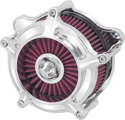 HDBUBALUS Motorcycle CNC Spike Air Cleaner Air Filter Intake System Filter (D-For M8 Touring 17-23,Trike 17-25,Softail 18-24)