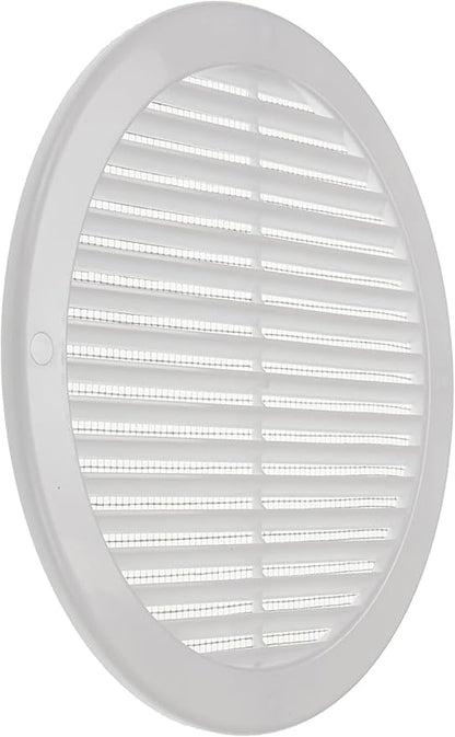 Vent Systems 8" Inch (Opening Dimensions) - Pack of 100 - White Soffit Vent Cover - Plastic Round Air Vent Grille - Built-in Mesh Screen - HVAC Register Louver for Bathroom, Home, Kitchen