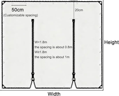 Transparent Tarpaulin Side Panels, Outdoor Clear Tarp Curtains with Zipper Door, Curtain Patio Enclosure for Pergola Porch Carport Canopies(1.5x2m)