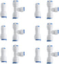 3/8-inch x 1/4-inch 6 pcs T and 6 pcs I Tube Quick Push in Connector for RO Water System (3/8-inch x 3/8-inch x 1/4-inch T)