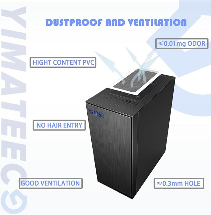 Dust Filter PC 280mm Magnetic Fan Dust Filter for Computer Dust Cover/Cooler Fan/PSU/Routers PVC 50 Mesh, PC Dust Mesh Filter Dustproof Vent Fan Dust Grills (PVC, 140 * 280mm, 2pcs, Black)
