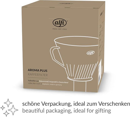 alfi Aroma Plus, Oatmeal Beige, Plastic Coffee Filter for Paper Size 4, Brew Coffee Filtered Directly in the Jug, Spout, with Handle, Dishwasher Safe, BPA Free