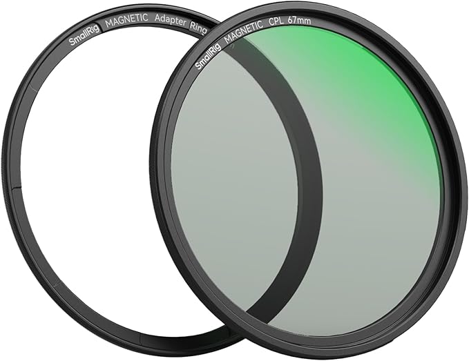 SmallRig 67mm Magnetic Circular Polarizers Filter + 67mm Threaded Filter Ring, HD Optical Glass 28 Layer Multi Nano Coated Circular Polarizing Filter Magnetic CPL Waterproof Scratch Resistant - 4582