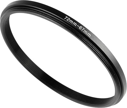 72-67mm Metal Step-Up/Down Ring Adapter Compatible with Mirrorless Cameras DSLR Lens, UV CPL ND Filter Thread Converter, Black