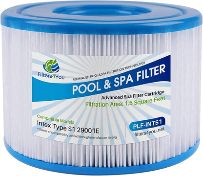F4Y- PLF-INTS1 Pool Filter Replacement Compatible with All Pure Spas Models Including 28403E, 28407E, 28443E, 28453E, 28421E, 28423E, 28413E, and 28453E Filter Cartridges (1 Pack)