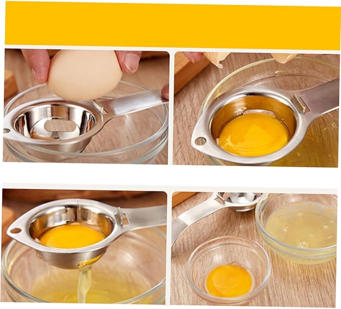GLEAVI 3pcs Stainless Steel Separator Yolk Filter Divider Handle Material Kitchen Gadget for and Baking for and Baking Enthusiasts