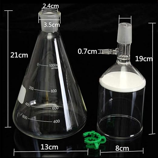 Glass Vacuum Suction Filter with 1000mL Filter Bottle and 250ml Funnel Filtration Kit Lab Vacuum Filtration Distillation Apparatus