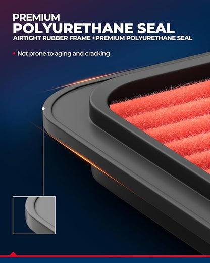 KAX Premium Engine Air Filter, GAF008 (CA9683) Replacement for Toyota Tacoma 2005-2015, Tundra 2005-2010, 4Runner 2003-2009, FJ Cruiser 2007-2009 - V6 4.0L