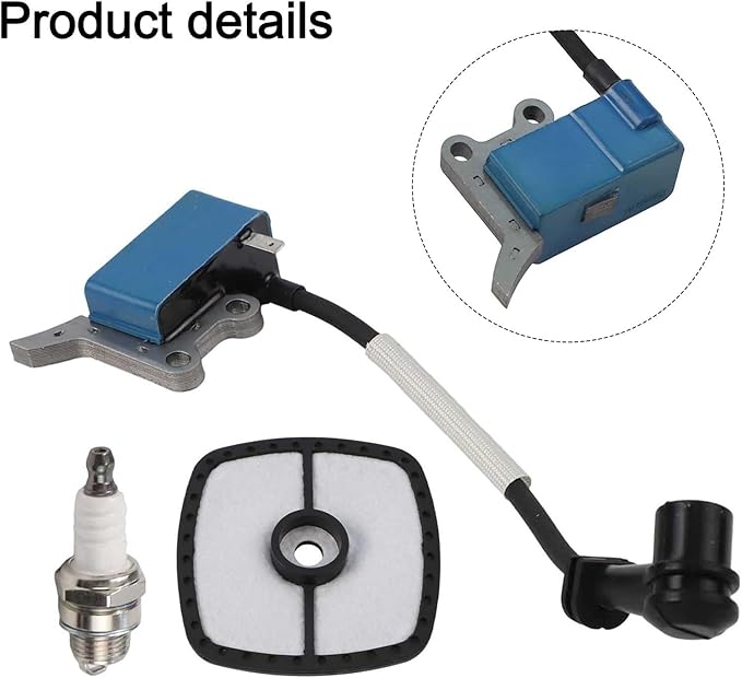 Ignition Coil Spark-Plug and Air Filter Kit for Echo SRM-225 SRM-2320T PAS-225 String Trimmers and Brushcutters Outdoor-Power Equipment Replacement Parts Blue