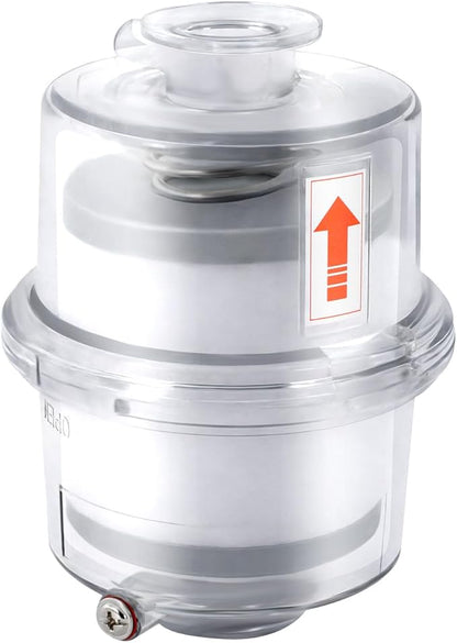 Vacuum Pump Oil Mist Filter, KF25 Quick Release Flange 95% Filtration, PC Clear Shell with 15.75in Oil Drain Pipe for Industrial, Laboratory (4.1×5.6in)